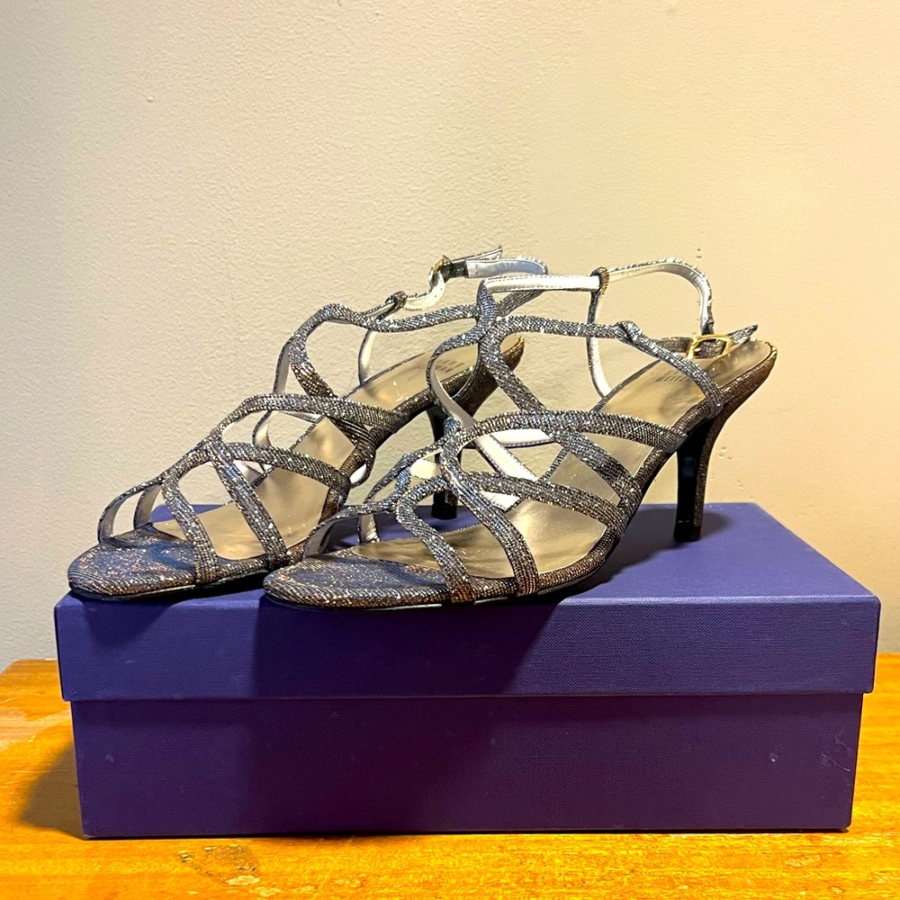 Stuart Weitzman Turningup Strappy Glitter Sandals